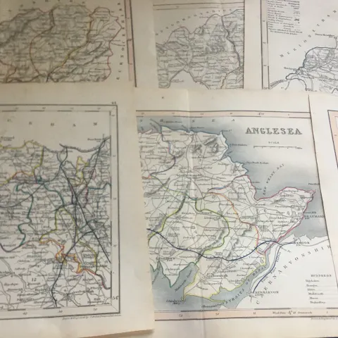 Collection of 17 Antique Steel Engraved Victorian Maps 1850 Thomas Dugdale.