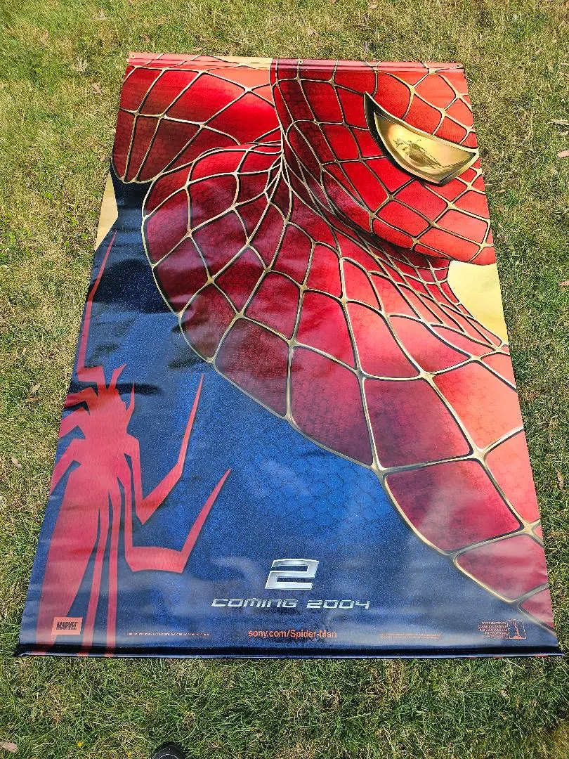 Spiderman 2 Original UK Cinema Banner Vinyl Tobey Maguire, Kirsten Dunst 2004