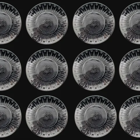 Set of 12 Unused Cut Crystal Dessert Plates