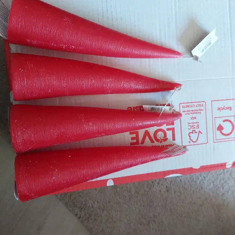 Red cone candles x 8