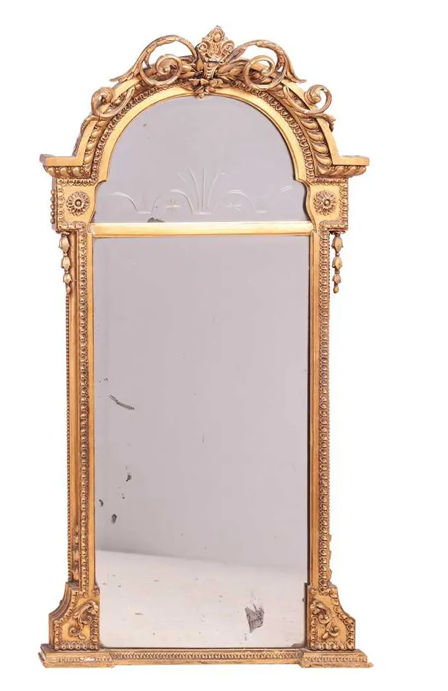 Regency Giltwood Pier Glass – Intaglio Cut Mirror Plate, c.1815