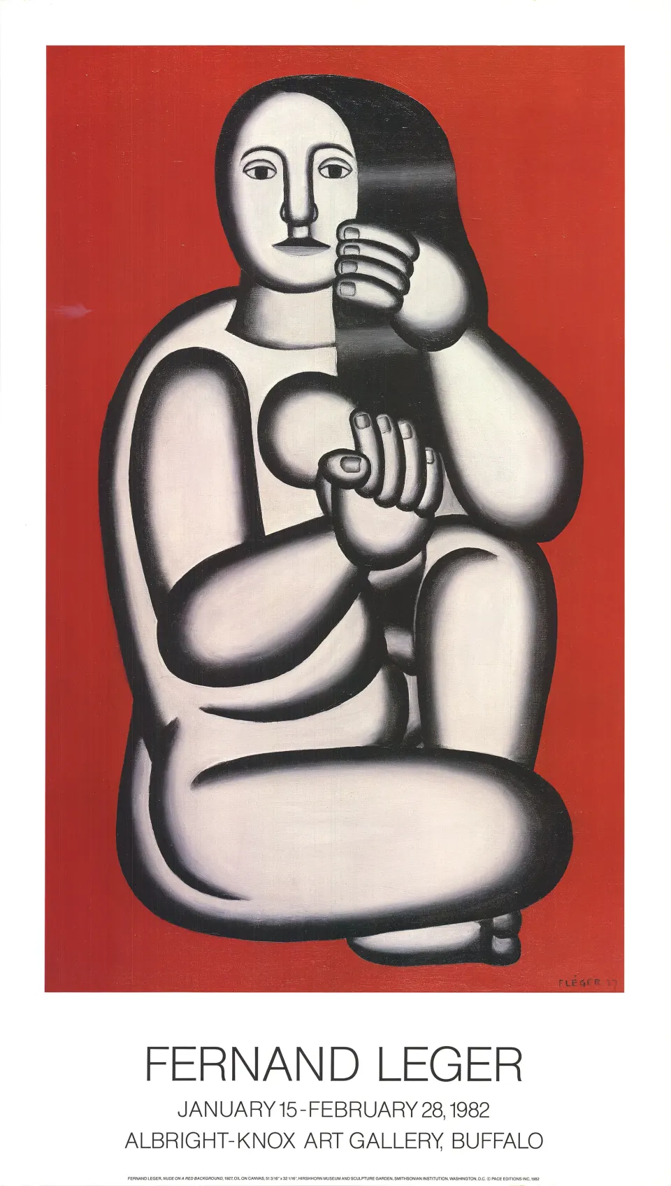 Fernand Leger (1881-1955). Nude On A Red Background. 1982 Exhibition Poster