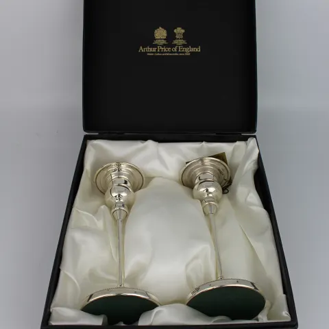 Cased Pair of Arthur Price Silver Plated Candlesticks