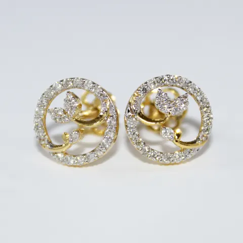 14 K / 585Yellow Gold Diamond Earring Studs