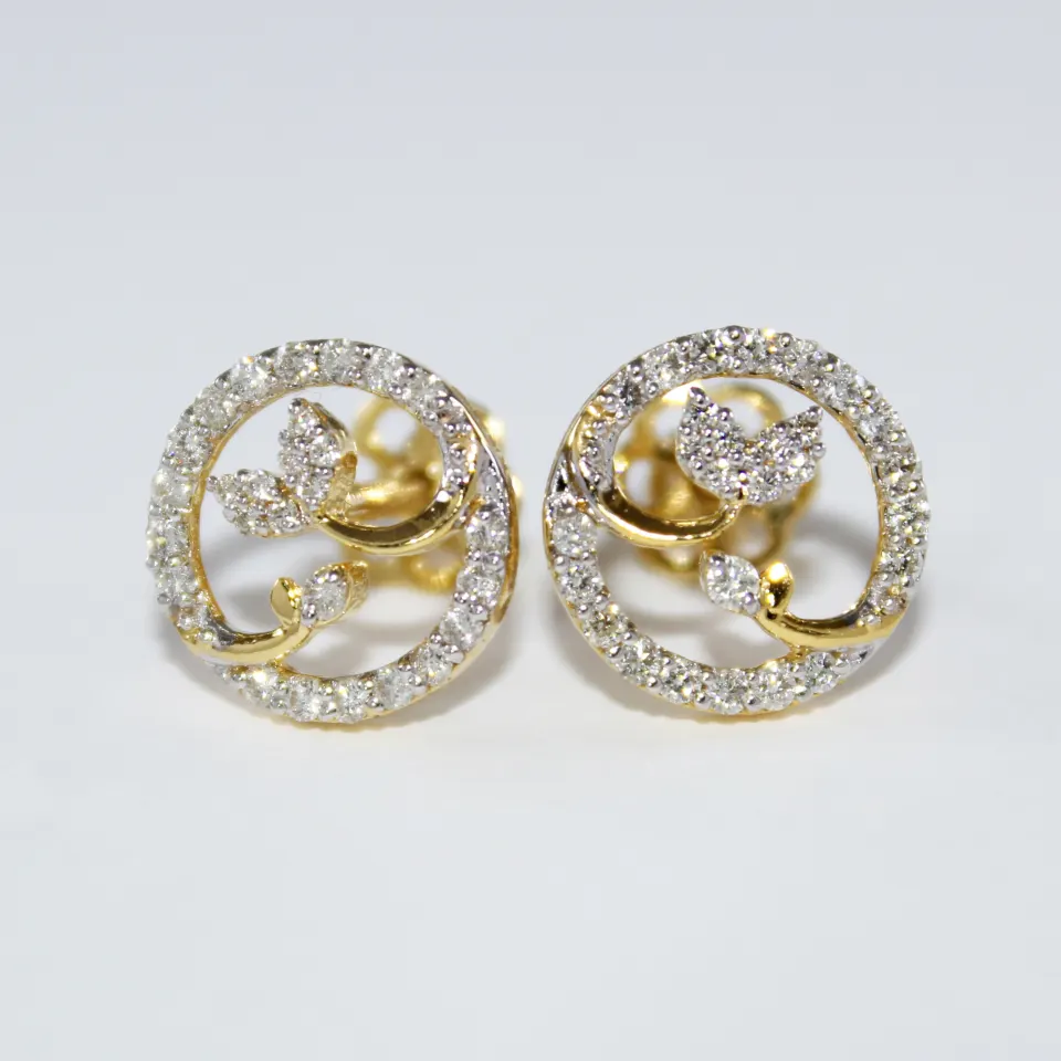14 K / 585Yellow Gold Diamond Earring Studs