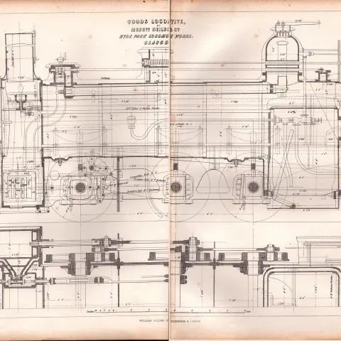Goods Diagram Hyde Park locomotive Works Glasgow  Antique Scarce-44.