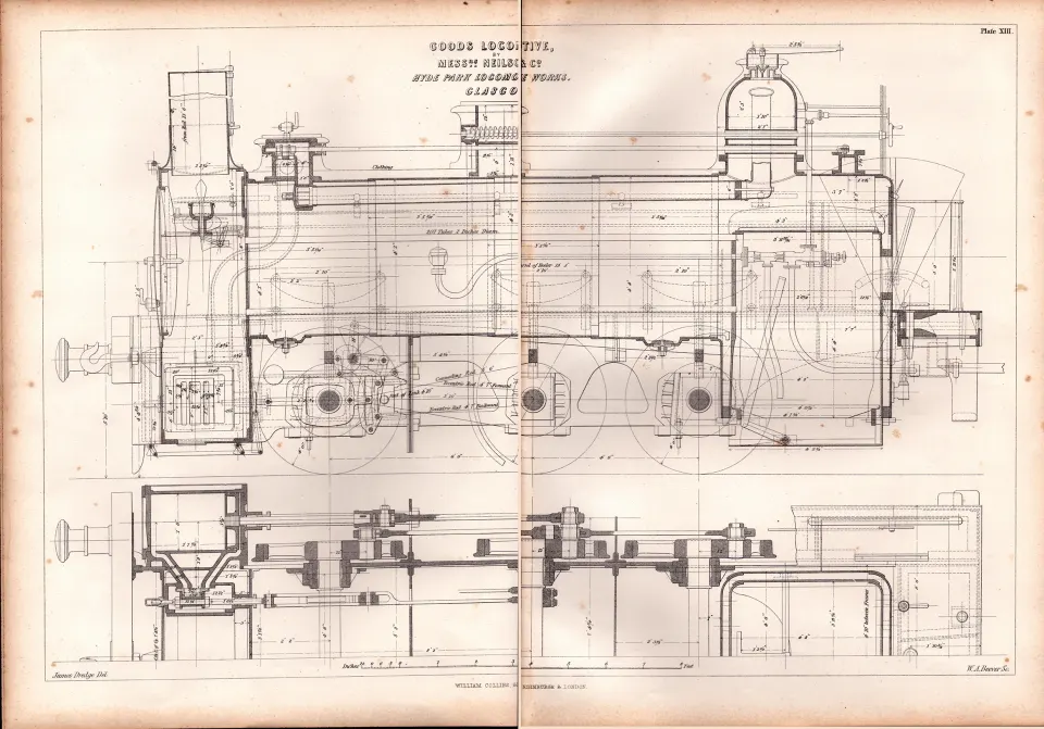 Goods Diagram Hyde Park locomotive Works Glasgow  Antique Scarce-44.