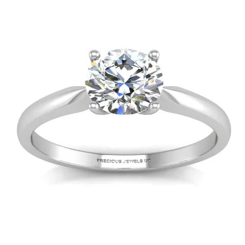 18ct White Gold Single Stone Claw Set Diamond Ring 0.20 Carats