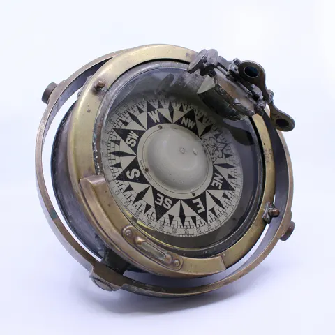 Early 20th c. Bronze Gimballed Compass by F.Smith & Sons