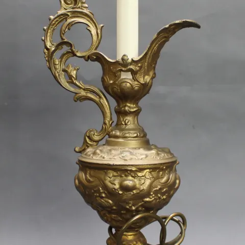 Gilded Metal Ewer Table Lamp