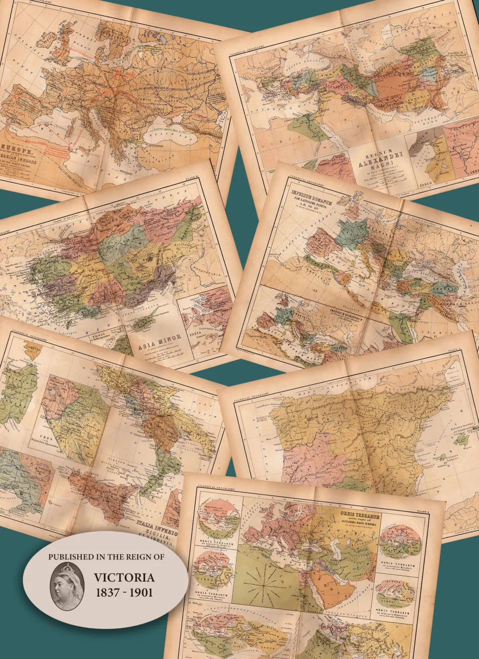Job-Lot 157 Years-Old  Antique AK Johnston Classical Geography Maps-2.