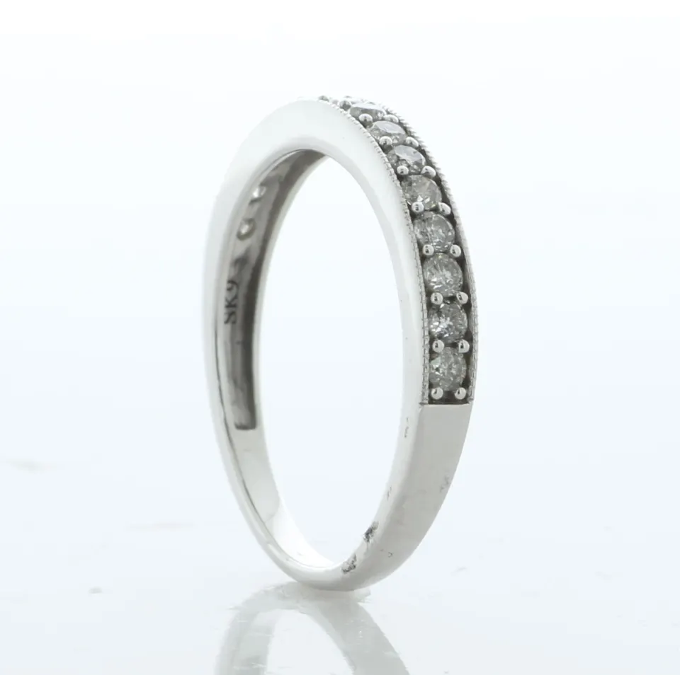 9ct White Gold Semi Eternity Diamond Ring 0.50 Carats