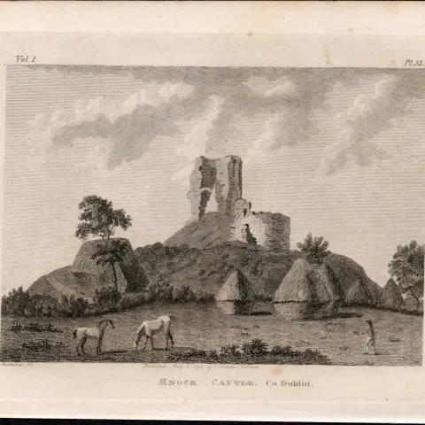 Castleknock Castle Dublin Rare 1791 Francis Grose Antique Print.