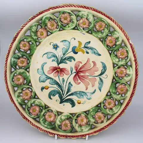 Large Hand Painted Continetal Ceramic Charger