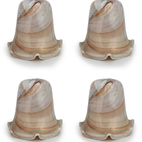 4 x Agate Style Small Opening Glass Lampshades
