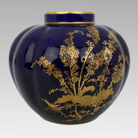 Late Victorian Royal Crown Derby Cobalt Blue & Gilded Vase