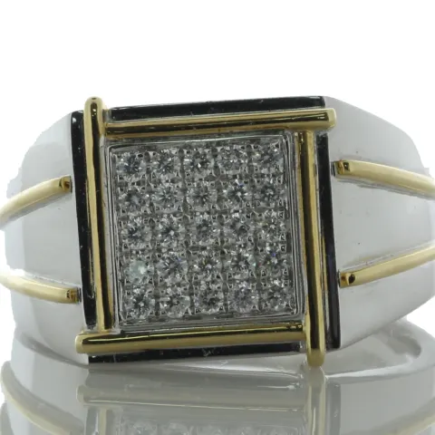 18ct White Gold Illusion Set Cluster Diamond Ring 0.39 Carats