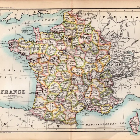 France Versailles St Denis Etc Double Sided Victorian Antique 1896 Map.