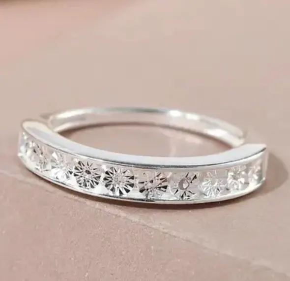 NEW!! Diamond Half Eternity Ring in Sterling Silver