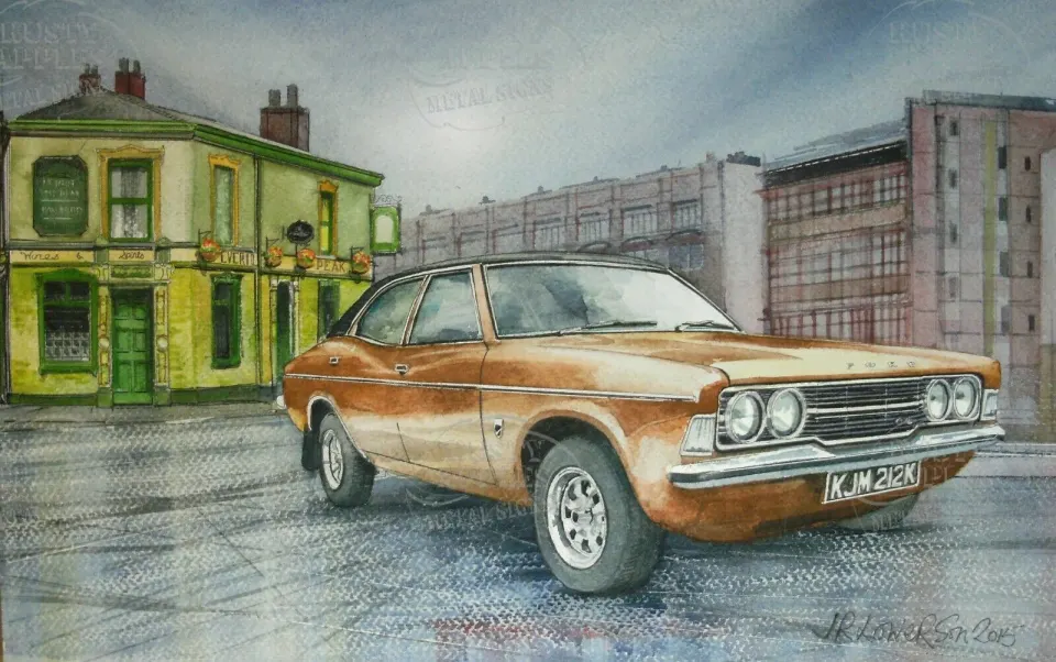 Ford Cortina MK3 Glorious Iconic Nostalgic British Car Metal Art Sign