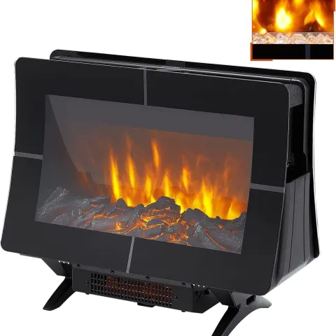 1000/2000w Freestanding Electric Fireplace Double-sided Heating Electric Fires Stove