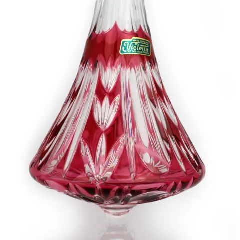 Set of 4 Violetta Overlay Crystal Vases