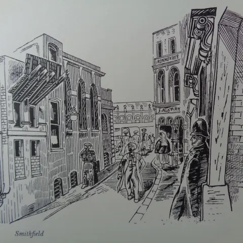 Edward Bawden Original Lithograph - London 1 Smithfield