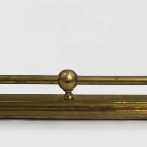 Antique Brass Fire Fender with Outswept Rests