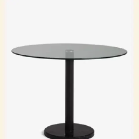 John Lewis ANYDAY Enzo 4 Seater Glass Round Dining Table, Black Marble RRP £199