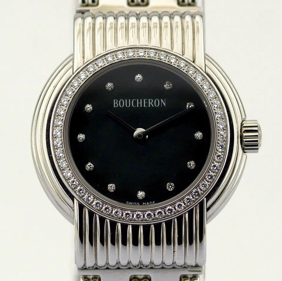 Boucheron/AJ 411022 Diamond Dial Diamond Case - Lady's Steel Wristwatch