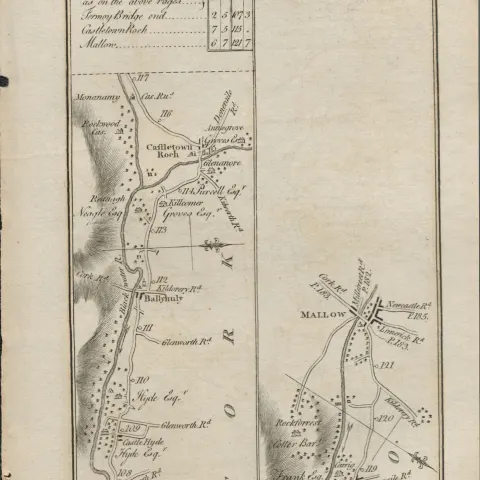Taylor & Skinner 1777 Ireland Map Cork Ballyhooly Mallow Mitcheltown Kildorrery.