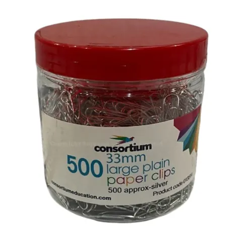 12 x Jars Of 500 Large Plain Paper Clips 33mm RRP £9.99 ea L26c
