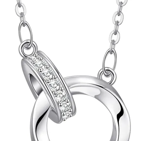 10 x 925 Silver Necklace Cubic Zirconia L11a
