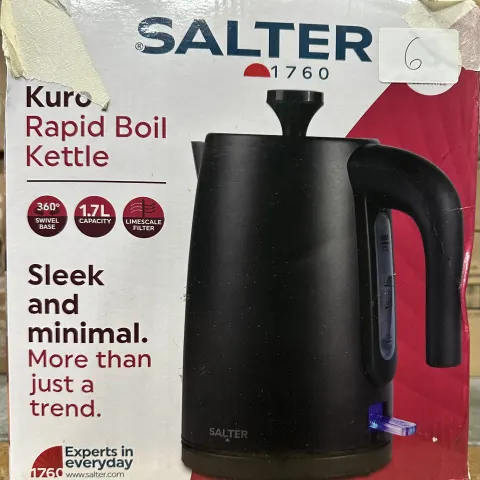 SALTER KURO RAPID BOIL KETTLE EST £40 - GRADE U