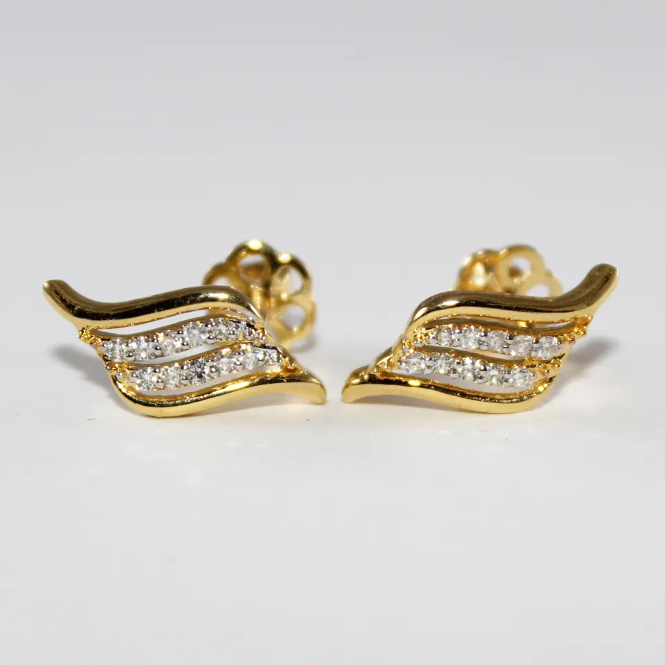 14 K / 585Yellow Gold Diamond Earring Studs