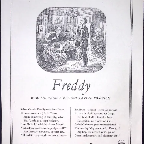 Guinness 1955 70 years-Old Genuine 68 Years-Old Print Freddy G.E.2334-A
