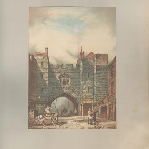 St John's Gate, Clerkenwell Antique 1888 Views of London.