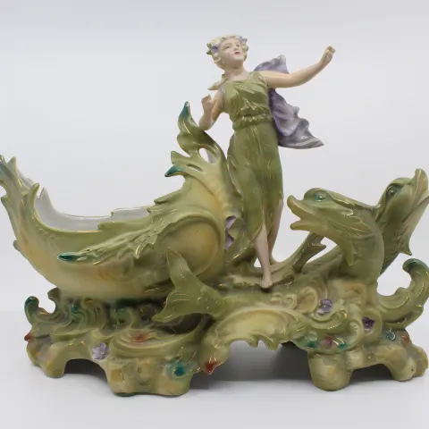 Vintage Continental Porcelain Sea Nymph Centrepiece