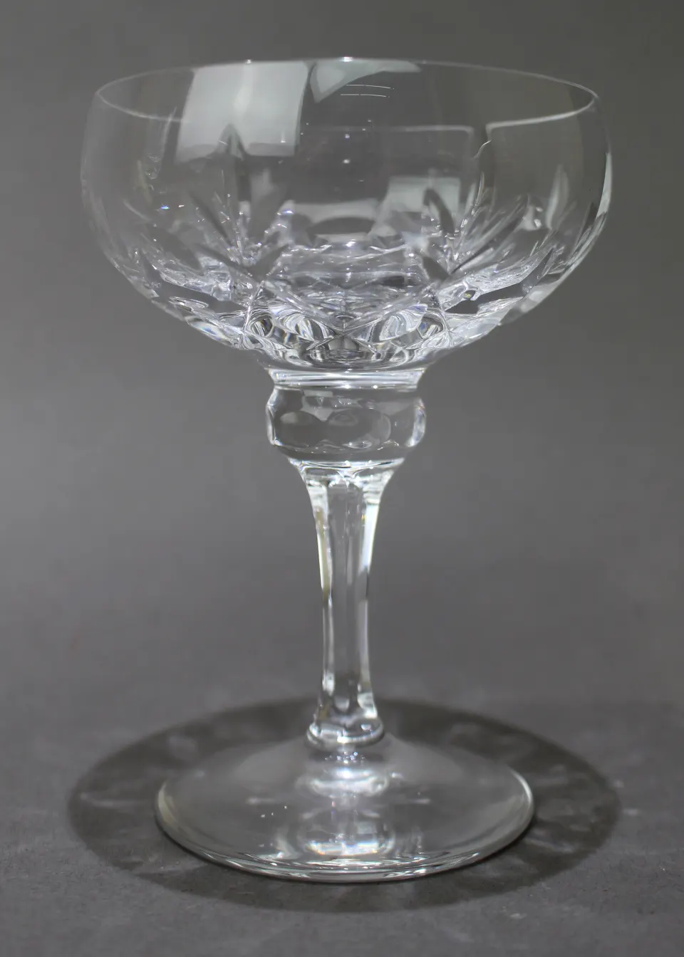 Set of 6 Elegant Vintage Crystal Champagne Saucers