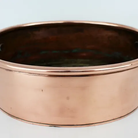 Copper and Brass Handled Oval Pot Planter c.1900