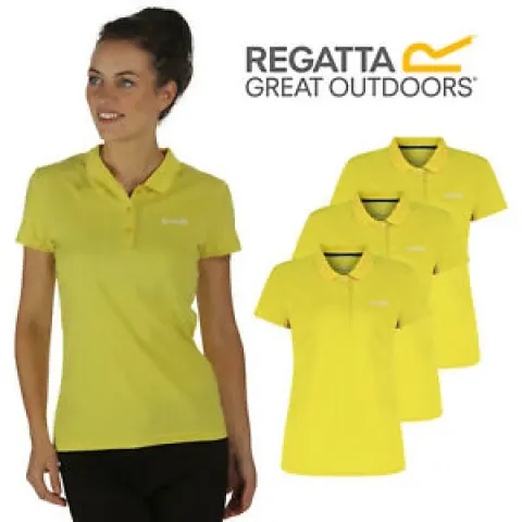 2 x Ladies Regatta Maverik III Polo Shirt in Lime - Size 18