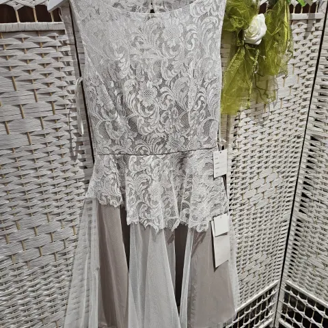 Wedding Or Party Dress In Size 12. Cafe Tulle and Ivory Lace