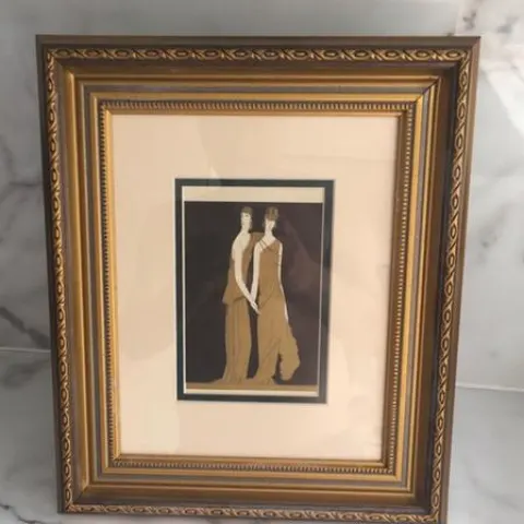 Art Deco 1922 French Pochoir Print 'Two Mademoiselles' from Paris by Lucien Vogal