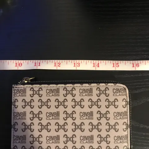 Cavalli Class Black and Logo Print Cardholder/Purse