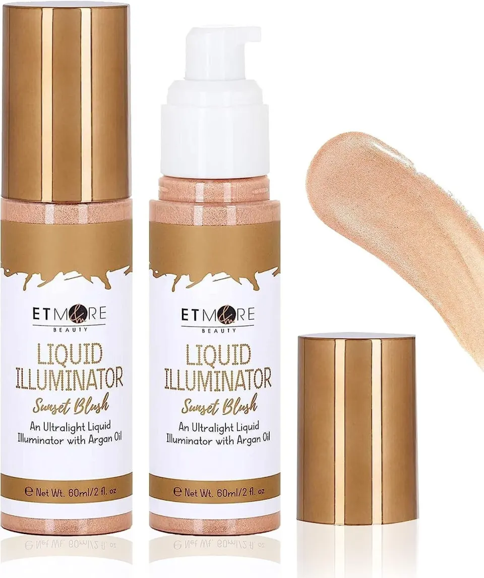 5 X Etmore offer Liquid illuminator HIGHLIGHTER with argan oil- SUNSET BLUSH. RRP £100 - GRADE A