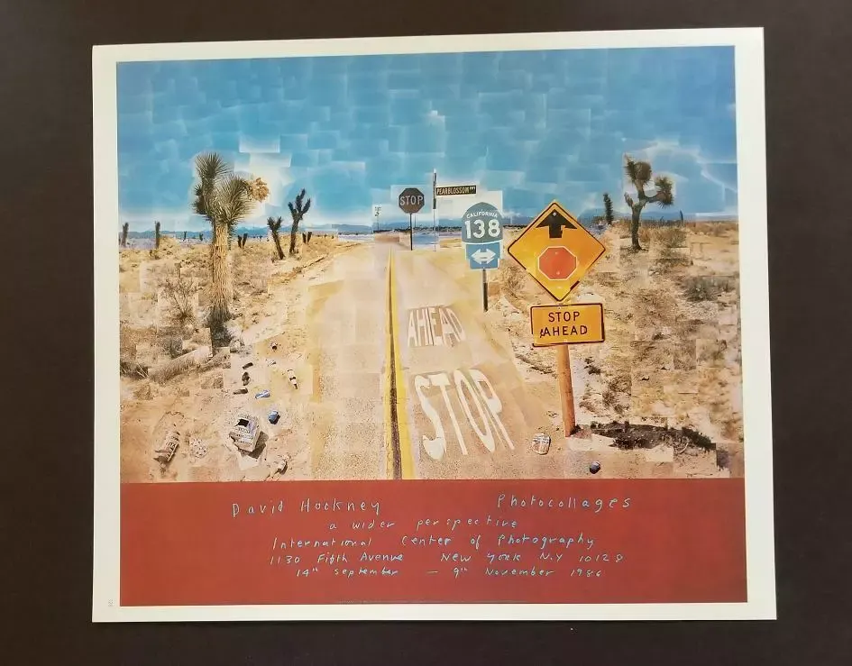 David Hockney (1937) ‘Pearl Blossom Way’ Gallery Lithograph In Vibrant Colours, Open Edition, 1986