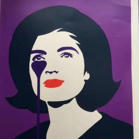 PURE EVIL (English 1968) Purple ‘Jackie Kennedy in Tears’, screenprint, signed numbered Limited Ed