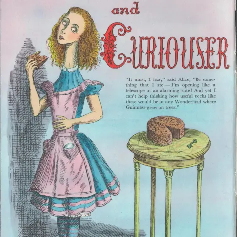 64  Yrs Old Alice In Wonderland Guinness Print Curiouser & Curiouser.
