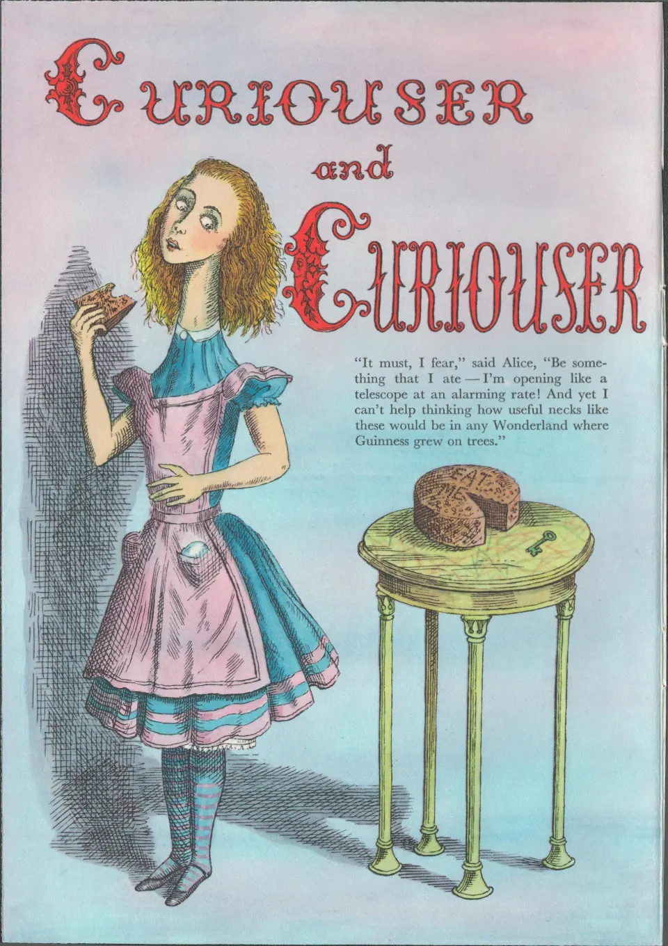 64  Yrs Old Alice In Wonderland Guinness Print Curiouser & Curiouser.