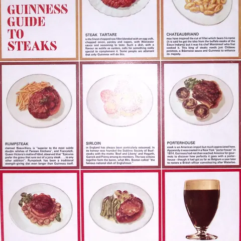 Guinness 1966 Original 59 Years-Old Print Guide To Steak G.E. 4102.C